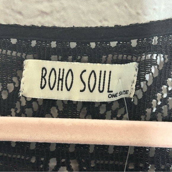 Boho Soul Black Lace Ruffle Waist Tie Coverup, NWT - Picture 11 of 15